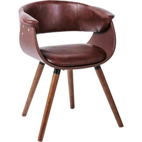 Kare Design Sedia A Braccioli Monaco, Marrone, 72X47X58Cm, Altezza Di Seduta 46Cm, Similcuoio, Stile Retró E Vintage, Sedia D`Ufficio, Sala Da Pranzo (1/5)