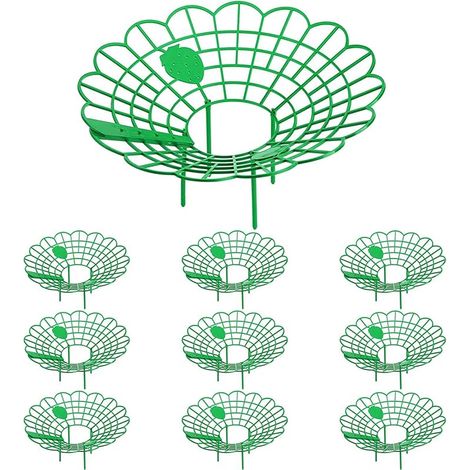 Lot de 10 Supports pour Fraises et légumes, Support de Balcon, Support de Culture de Fraises, Support pour la Culture de Fraises en Plastique Amovible, Plantes, Cadre de Support, Plateau (1/5)