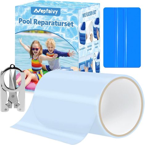 Rustine Piscine 10×150cm, Kit Reparation Liner Piscine Imperméable (1/5)