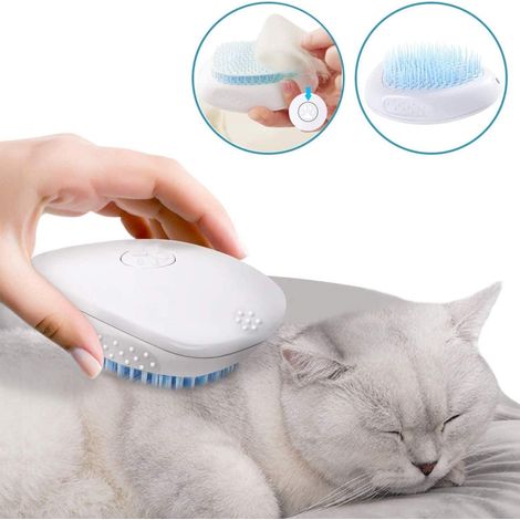 Anti-Haarausfall-Kamm für Katzen und Hunde, blaue, rutschfeste Massagebürste, Fellreinigungswerkzeug (1/5)