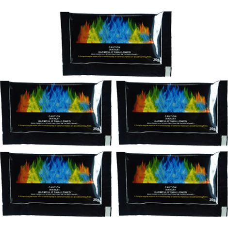 5Pcs 25g BBQ Camping Colored Flame Packets Bonfire Party Colorful Flame Color Changing Packets