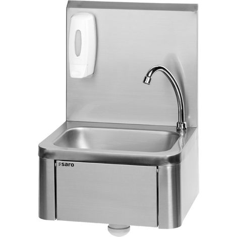 Lave-mains inox - 400x340x595mm - Commande genou - Robinet rotatif - KEVIN - Saro