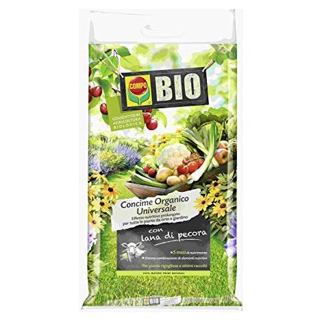 COMPO Concime Universale con Lana di Pecora, Consentito in agricoltura biologica, 4 kg (1/3)