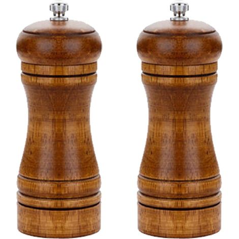 2 pièces de Bois, de Sel et de Poivre-moulins à Poivre et Salière-Set en Bois avec Keramikkern, petit (1/5)