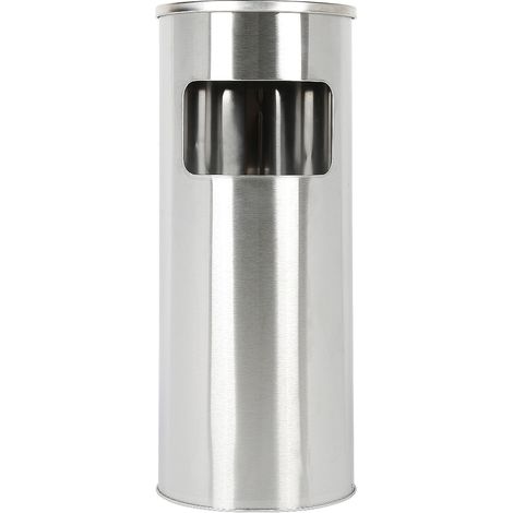 Standaschenbecher 30L Aschenbecher für draußen, Standascher, Mülleimer - Silber (1/5)