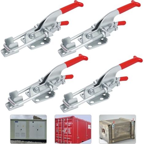 4 Stück Kniehebelspanner,350 Kg/771 lbs Selbsthemmend Schnellspanner Knebelklemme,Spannverschluss Groß Verstellbar Quick Fixture Schnalle Kniehebelspanner für Schrank Tür Kisten Koffer