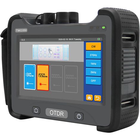 OTDR-Glasfaser-Tester 1625 nm, 500 m bis 160 km, 33 dB, 7-Zoll-Bildschirm, 5-in-1-OTDR-Tester mit SC/ST/LC-Adapter, 110–240 V, schwarzer EU-Stecker (1/5)
