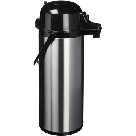 Quid 7520006 Xylon - Isoterma per caffè con beccuccio a doppia parete in vetro / acciaio inossidabile, 1,9 litri, Argento/Nero (1/5)