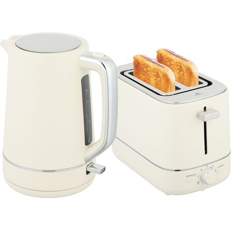 Ensemble comprenant une bouilloire de 1,7 L et un grille-pain à 6 niveaux de brunissage, beige (1/5)
