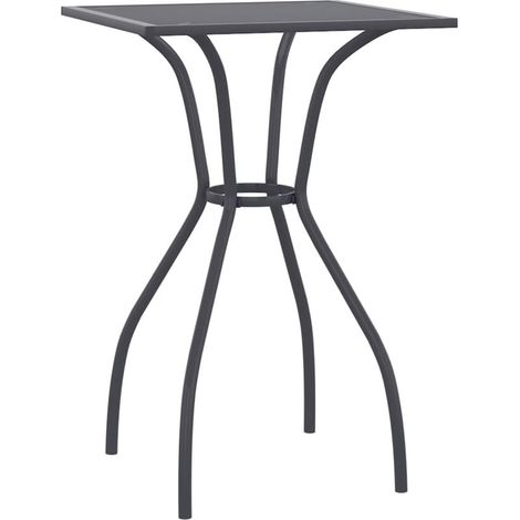 Table de jardin anthracite 50x50x72 treillis d'acier (1/5)