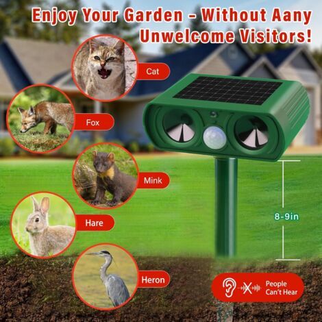 Repulsif Chat Exterieur Solaire,Répulsif Chat Ultrason,Repousse efficacement Les Chats,Les Oiseaux,Les Renards,Les ratons laveurs (1/3)