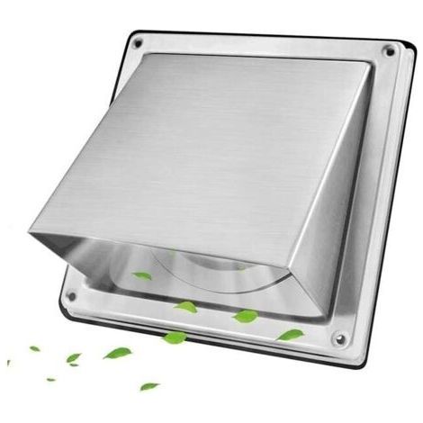100mm Carré Grille de Ventilation en Acier Inoxydable Grille AéRation avec Clapet Anti-Retour Air Vent Cover EmpêCher Les Insectes et Les Oiseaux d'Entrer Dans la Grille et ProtéGer la Cheminée (1/5)