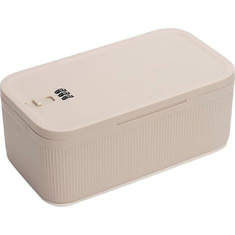 Boîte de rangement verrouillable, boîte à pharmacie verrouillable, étui pour téléphone portable, beige (1/5)