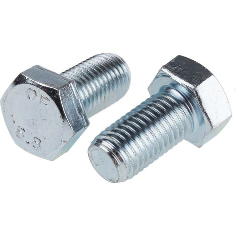 Vis à tête hexagonale, Acier Passivé, zinc, M16 x 30mm ( Prix pour Sachet de 25 )
