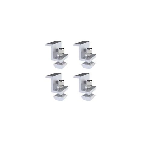 Lot 4 supports panneaux solaires aluminium pinces extrémité 30mm résistants rouille UV fixation rapide toits surfaces irrégulières (1/5)