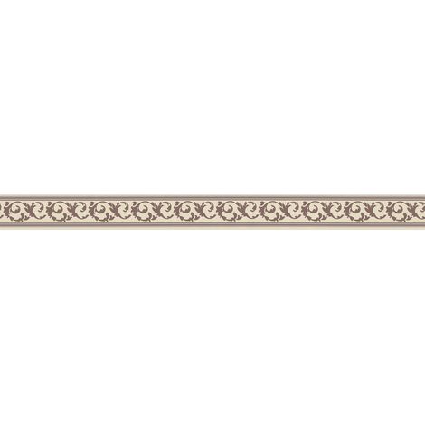 Frise papier peint à motif beige & marron pour couloir Frise tapisserie fine & moderne pour salon Frise murale chambre