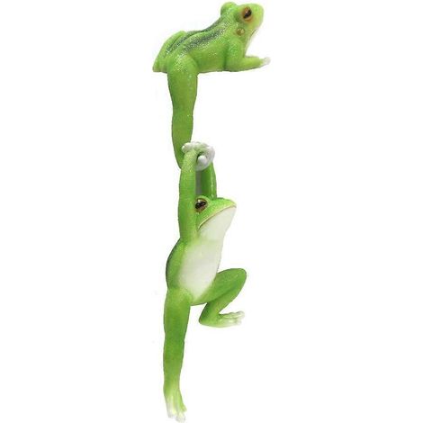 Adorable grenouille résine suspendue décorative, pot fleur figurine, petit ornement plante succulente, décoration nature jungle. (1/4)