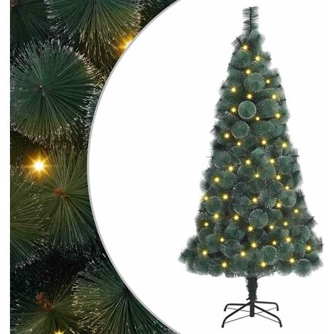 Künstlicher vorbeleuchteter Weihnachtsbaum Grün 180 cm PET