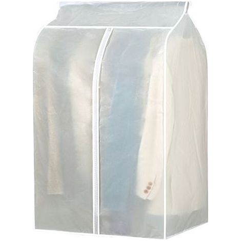 Housse de vêtement – protège-cintre – sac de suspension étanche 5080120 cm – PEVA blanc (1/5)