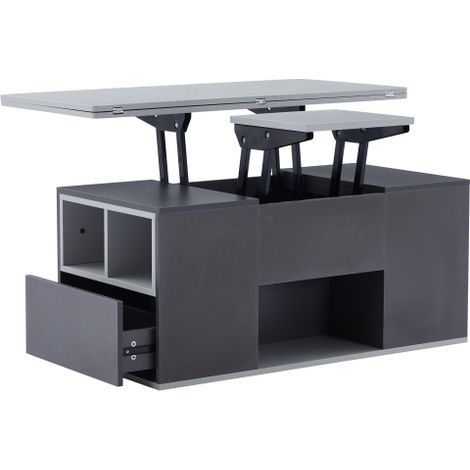 Table basse relevable de style moderne (Double plateau relevable et rangement dissimulé) — Supporte jusqu'à 50 kg