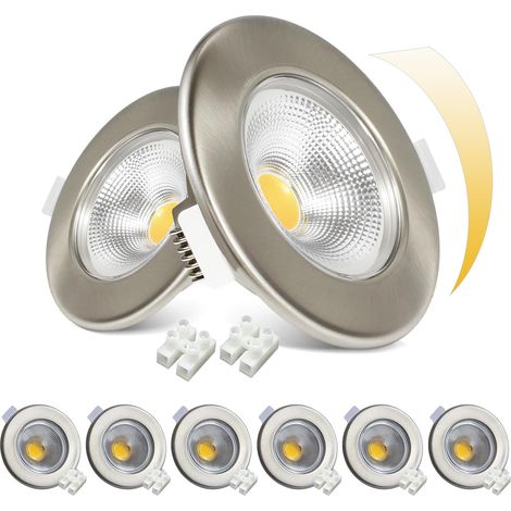 Lot de 8 Spot LED Encastrable Dimmable Extra Plat 10W 4000K Blanc Neutre Trou 65-85mm COB,850LM 230V,Spot de Plafond Inox Pour Cuisine Chambre Salon (1/5)