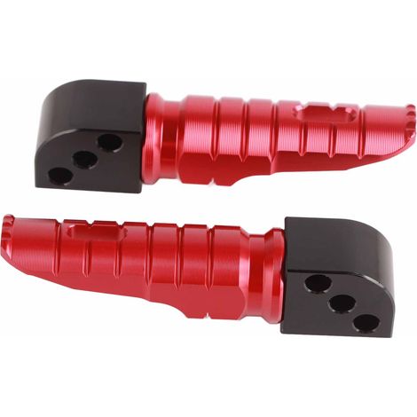 Modification moto : 1 paire de repose-pieds arrière compatibles avec Kawasaki (rouges) (1/5)