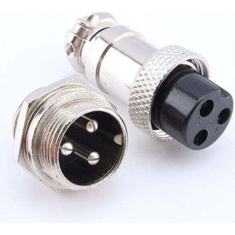 GX16-3 Pin Aviation Fiche Connecteur Aviation 3 Pin Mâle Femelle Plug Métal Connecteur Panneau Prise (1/5)