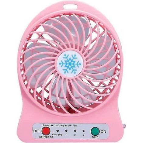 Mini-Tischventilator, tragbar, wiederaufladbar, Luftkühler, Mini-Tischventilator, pinkfarbener tragbarer USB-Ventilator (1/5)