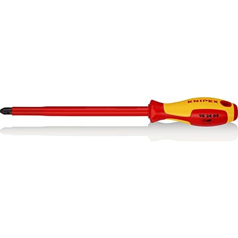 Knipex Giravite per Elettricisti per Viti con Impronta a Croce Phillips Brunita, Impugnatura Isolante, in Materiale Bicomponente, Collaudato Vde 320 Mm 98 24 04 (1/3)