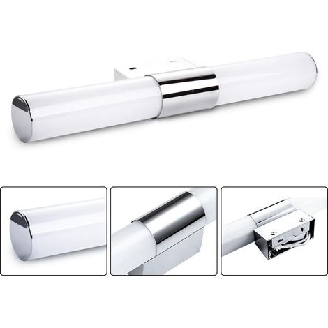 Lámpara LED moderna de 40 cm para espejo de baño, luz blanca cálida de 8 W, lámpara decorativa para armario con espejo, aplique de pared impermeable IP65, para baño, armario con espejo, tocador. (1/5)