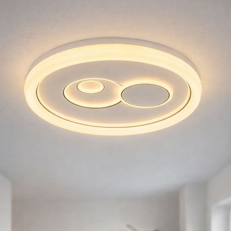 Deckenleuchte Deckenlampe Esszimmerlampe LED CCT rund Tageslicht Memory, Metall Acryl, 1x LED 36W 2686lm warmweiß-kaltweiß, DxH 49x7 cm