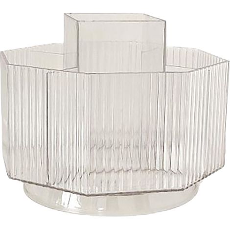 Organisateur pinceaux maquillage rotatif anti-poussière imperméable base non glissante pour maison bureau table (1/4)