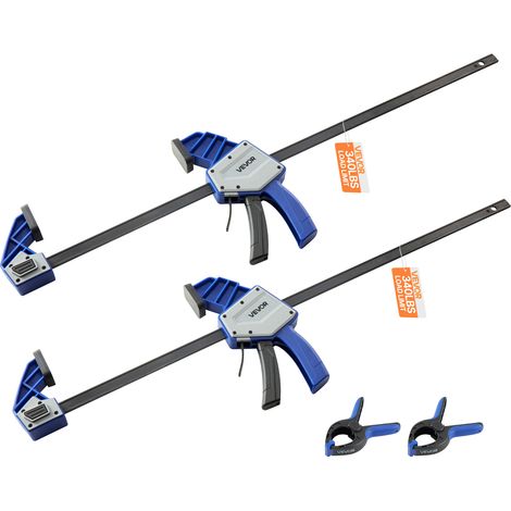 VEVOR Serre-Joints a Liberation Rapide 2PCs Ouverture de la Machoire 60,96 cm, Pince Ecarteur a Une Main Capacite Max. 154 kg, Pince en F en Plastique et Acier au Carbone, pour Menuisier Metallurgie