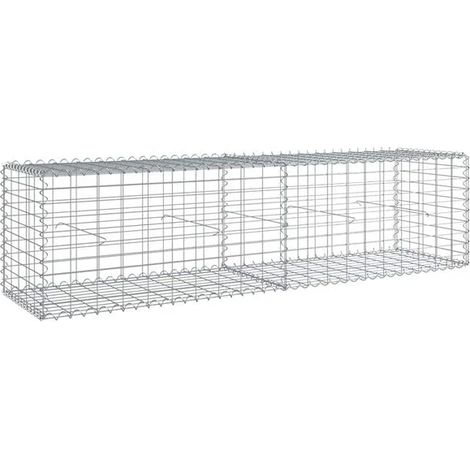 Gabion avec couvercle, 200 x 50 x 50 cm, fer galvanisé (1/5)