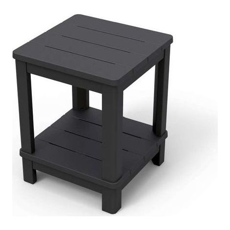 tavolino da esterno "deluxe side table" colore grafite, 40,5x40,5x57 cm - keter