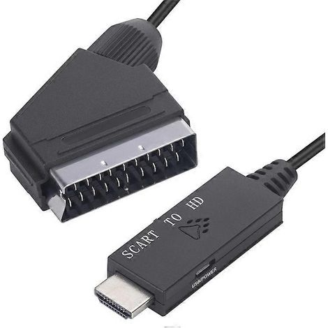 Convertisseur SCART vers HDMI, entrée SCART, sortie HDMI, adaptateur vidéo et audio pour TVHD et DVD (1/5)