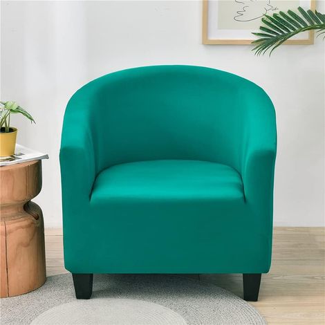 Copripoltrona Chesterfield elasticizzata, tinta unita, 1 pezzo, copripoltrona, copridivano con braccioli, protezione per poltrona (turchese) (1/5)