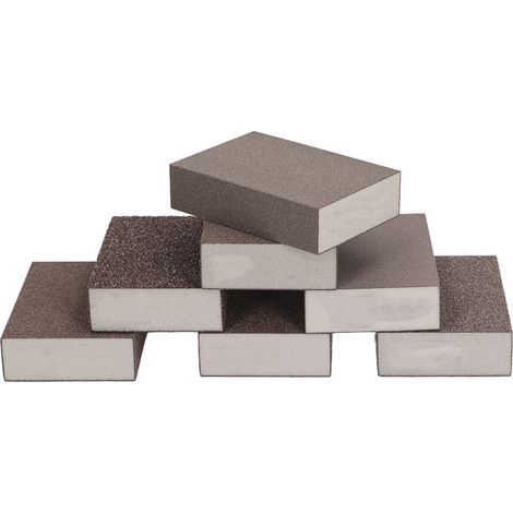 Schleifschwämme, trockene und nasse Schleifklötze, grober, mittlerer und feiner Schleifschaum, Körnung 36, 60, 80, 100, 120, 180, 220, 7 Stück (1/5)