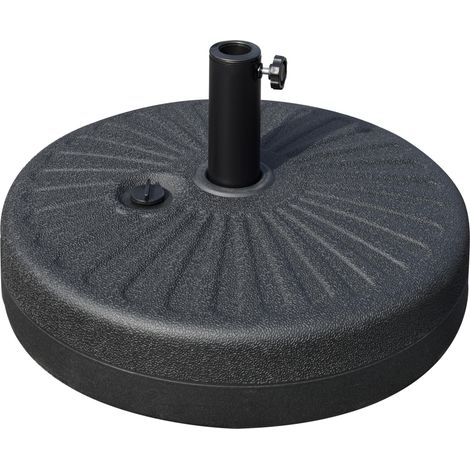Pied de parasol de jarden avec mât central de 3,8 cm et 4,8 cm de diamètre, en PEHD noir, idéal pour stabiliser votre parasol de jardin ou de balcon, adapté à une utilisation extérieure résistante ...