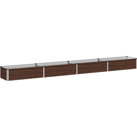 Cama de Jardín Elevada Nogal negro 320 x 40 x 24 cm Acero vidaXL