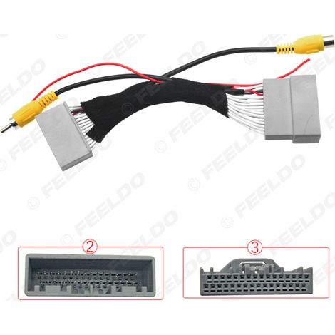 Compatible avec l'écran d'origine des Honda CRV/Haoying (2017-2019), ce kit inclut un câble RCA pour caméra de recul et un câble de conversion pour rétroviseur. (1/5)