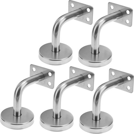 Support de main courante en acier inoxydable, support de montage mural, support de main courante d'escalier, adapté aux escaliers, 5 pièces (1/5)