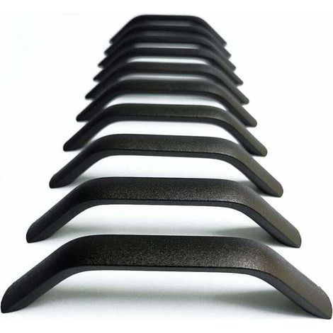 Vtizikl 10 Poignées de Porte de 192mm - Boutons de Tiroir Modernes en Noir pour Meubles, Armoires