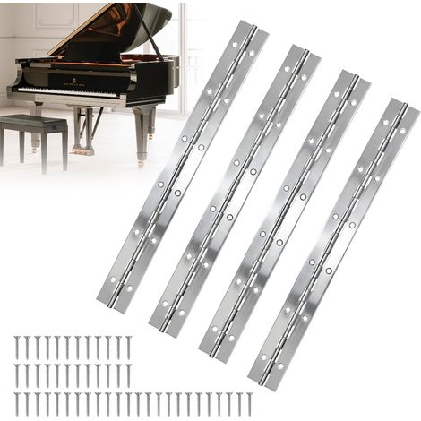 Charnière à barre de piano - Charnière de Meubles - Charnières de Piano en Acier Inoxydable pour Portes d'armoire, Armoires de Bateau - Avec 48 Vis - 300 x 30 x 1,0 mm (1/5)