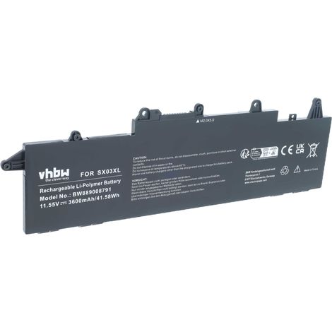vhbw Akku Ersatz für HP HSTNN-DB9P, HSTNN-IB9D, HSTNN-IB9I, L77689-172, L77689-2B1, L77689-171, 996QA176H für Notebook (3600 mAh, 11,55 V, Li-Polymer) (1/5)