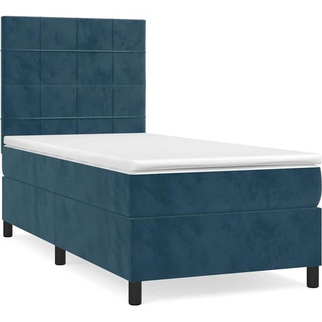 Maison Exclusive - Boxspringbett mit Matratze Dunkelblau 90x190 c (1/5)