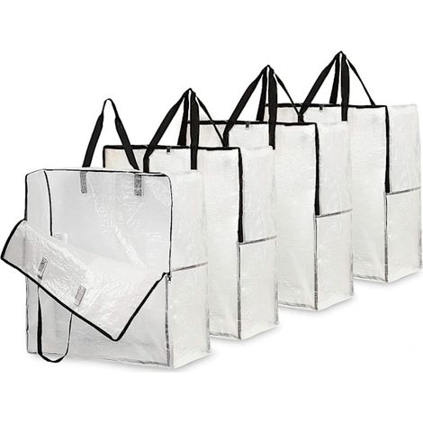 Filiyano – sac de déménagement XXL – /EA/Lot de 4 sacs de rangement transparents, grand sac de déménagement XXL 60x60cm (1/3)