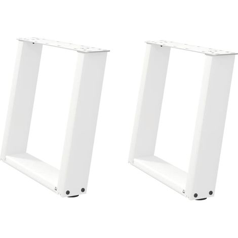 Maison Exclusive - Couchtischbeine U-Form 2 Stk. Weiß 50x(42-43)