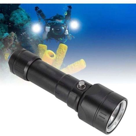 Lampe de Plongée - 5000 LM - LED P50 à 4 Perles - Étanchéité IPX8 jusqu'à 100 m - 15,9 cm - Pour Photographie Sous-Marine et Activités Aquatiques - 1 Pièce (1/4)