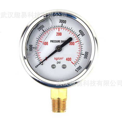 Manomètre inox 0‑5700 PSI, filetage américain (1/5)